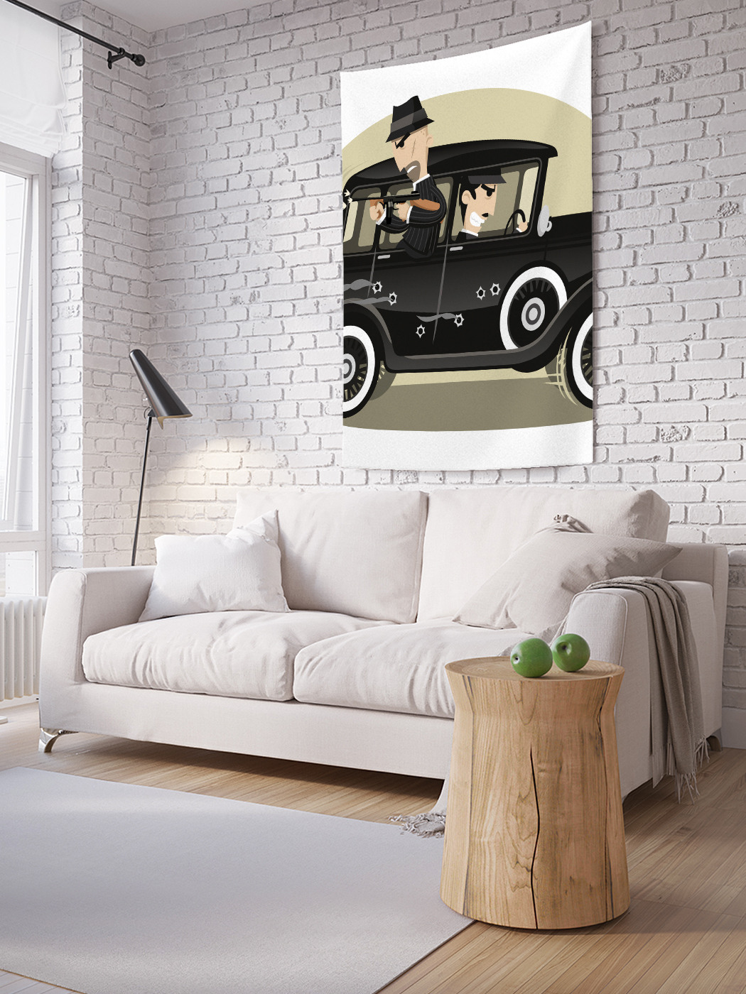 

Вертикальное фотопанно на стену JoyArty Бандиты в машине 150x200 см, Бандиты в машине