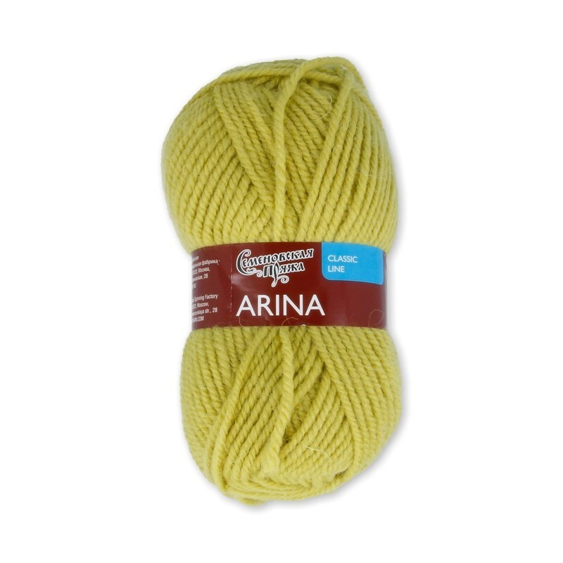 

Пряжа СЕМЕНОВКАЯ МШФ ARINA №11204 липа 50% шерсть, 50% акрил 5 х 100 гр, 123 м