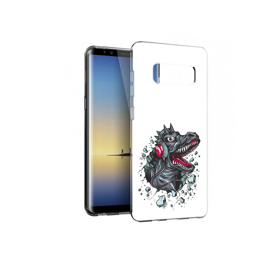 

Чехол MyPads Tocco для Samsung Galaxy Note 8 Нарисованный динозавр в наушниках, Прозрачный, Tocco