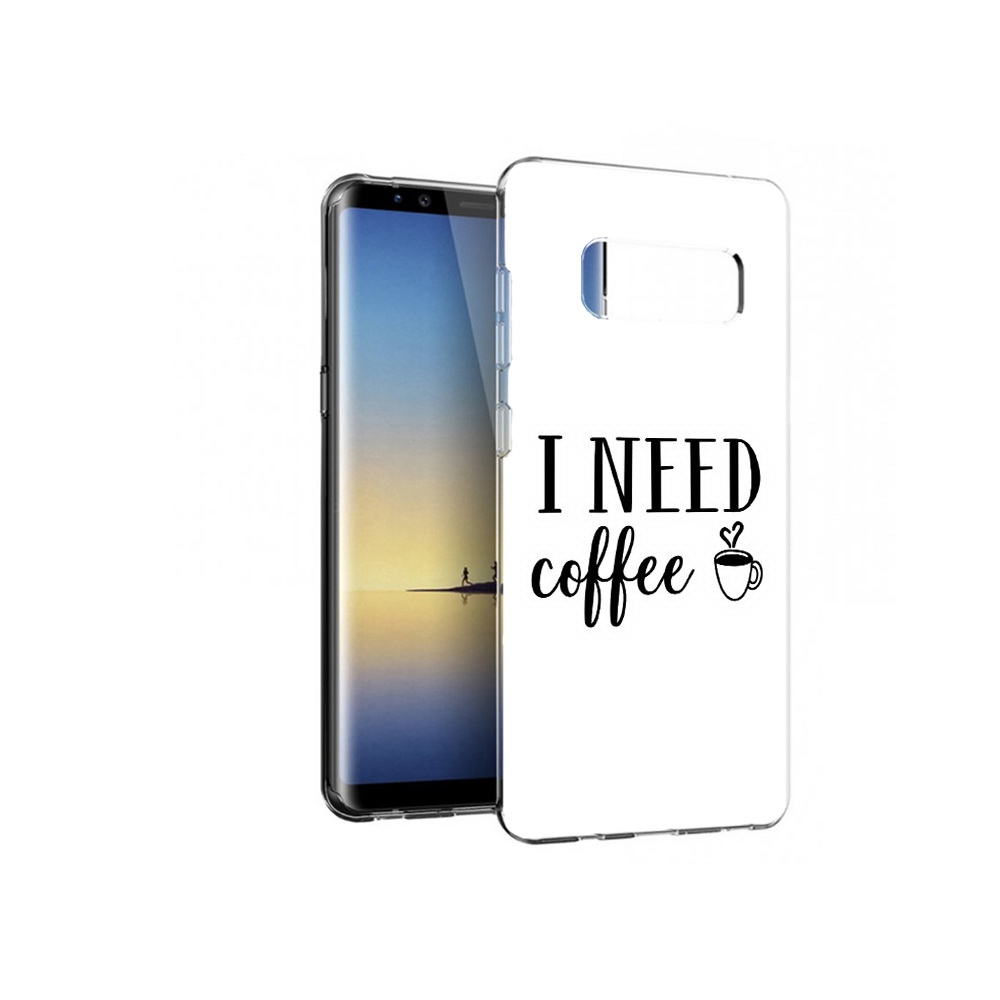 

Чехол MyPads Tocco для Samsung Galaxy Note 8 Мне нужен кофе, Прозрачный, Tocco