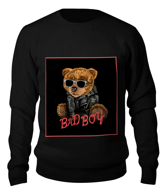 

Свитшот унисекс Printio Bad boy_bear черный XL, Bad boy_bear