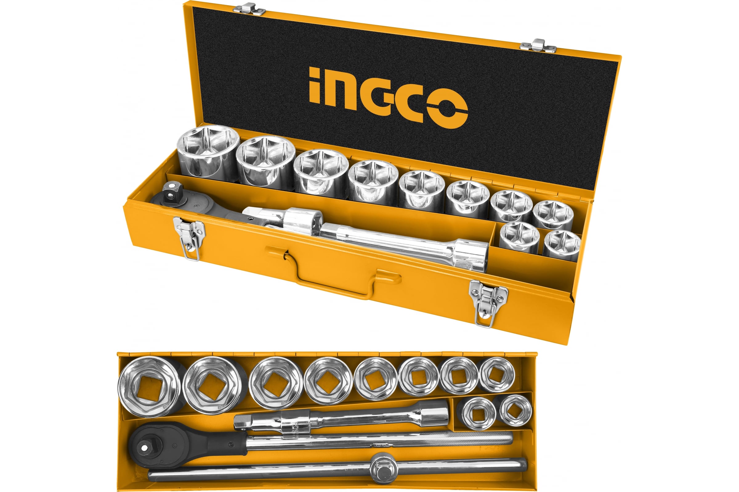 

INGCO -Набор торцевых головок 15 пред. 3-4- 30-60 мм. INDUSTRIAL HKTS034151-