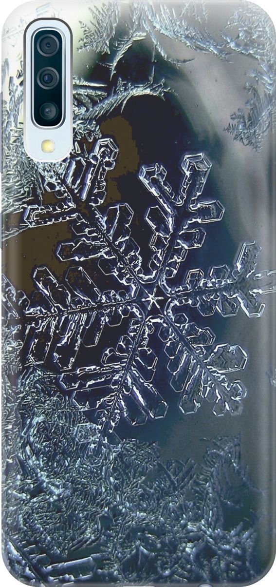 

Чехол на Samsung Galaxy A50/A50s/A30s "Макро снежинка", Синий;черный, 2852