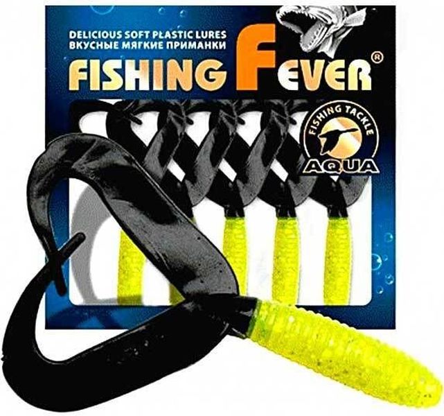 

Мягкая силиконовая приманка твистер AQUA FishingFever TWIX (4.8 / 067 (желто-черный) / 10, Зеленый;черный, FishingFever Twix