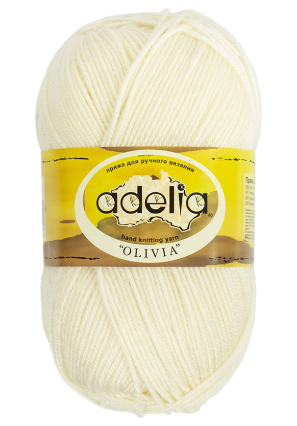 

Пряжа ADELIA OLIVIA №28 молочная 40% шерсть, 60% акрил, 5 х 100 гр, 250 м +/- 10 м