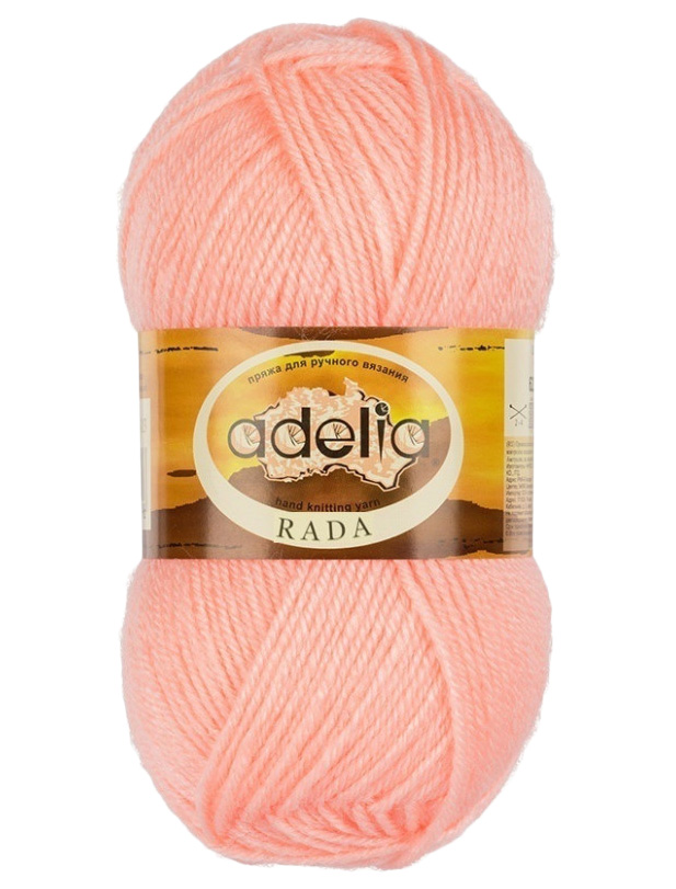 

Пряжа ADELIA RADA №113 персиковая 100% акрил, 10 х 100 гр, 80 м +/- 4 м, Rada