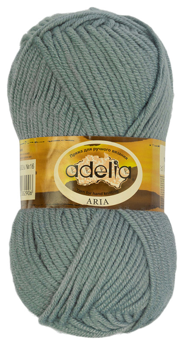 

Пряжа ADELIA ARIA №16 серая 100% акрил, 5 х 100 гр, 100 м +/- 5 м, Aria