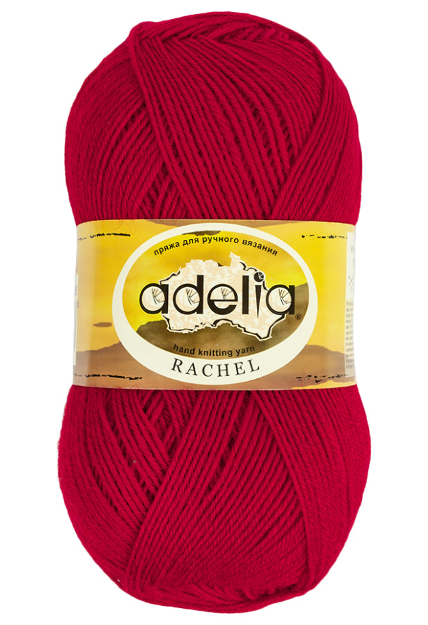 

Пряжа ADELIA RACHEL №08 бордовая 90% шерсть, 10% полиэстер, 5 х 100 гр, 400 м +/- 15 м, Rachel