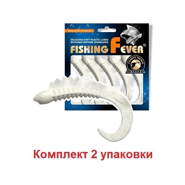 

Мягкая силиконовая приманка твистер AQUA FishingFever REAL (001 (белый) / 10 /, FishingFever Real