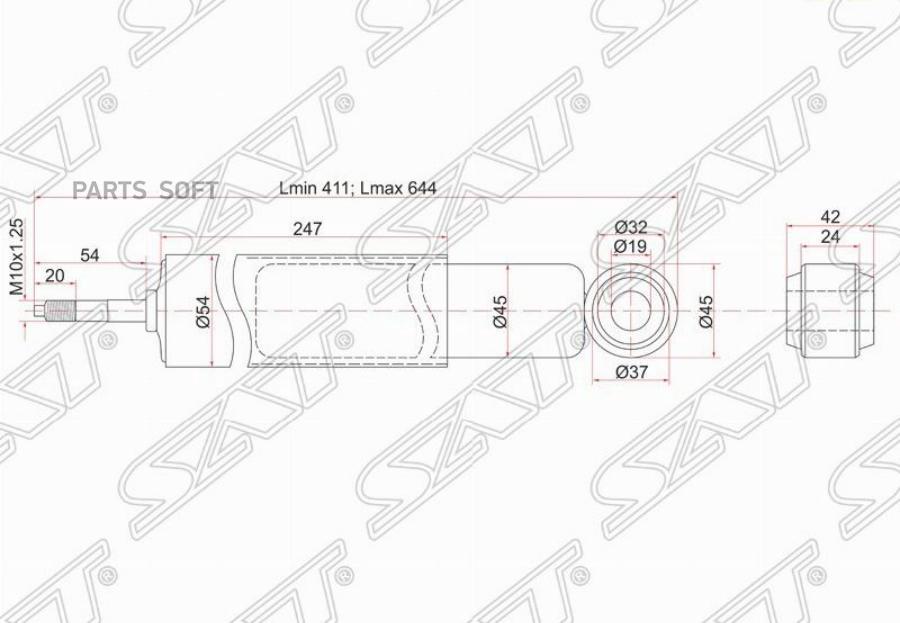

Амортизатор Передний Nissan Atlas/Condor 4wd 92- Lh=Rh Sat арт. ST-56100-0T825