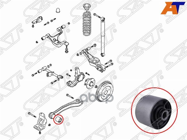 

SAT ST-55543-35010 Сайлентблок задней продольной тяги HYUNDAI SONATA EF 01-13/KIA OPTIMA/M