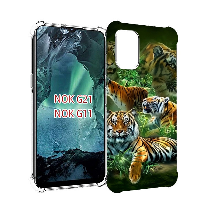 

Чехол Mypads Тигры Для Nokia G11/G21, Прозрачный, Tocco