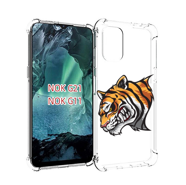 

Чехол Mypads Тигр Для Nokia G11/G21, Прозрачный, Tocco
