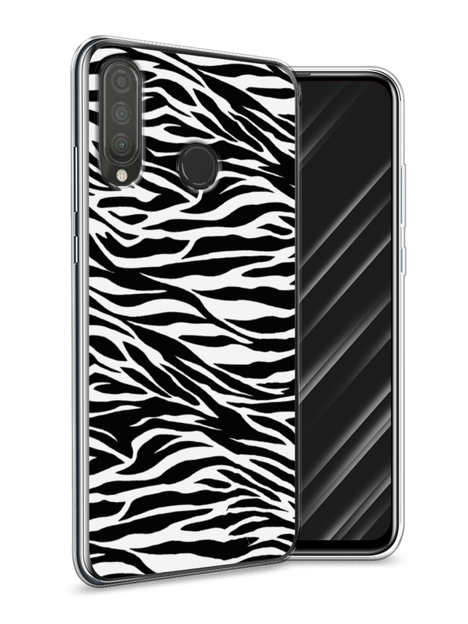 

Чехол Awog на Huawei P30 Lite "Принт зебра", Белый;серый;черный, 67950-7