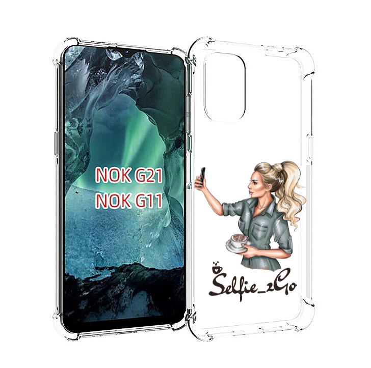 

Чехол Mypads Селфи-Девушка Женский Для Nokia G11/G21, Прозрачный, Tocco