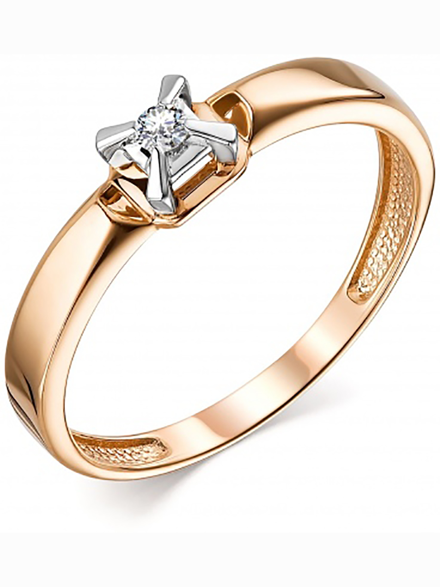 

Кольцо с 1 бриллиантом из красного золота р. 17 Алкор 13889-100, 13889-100