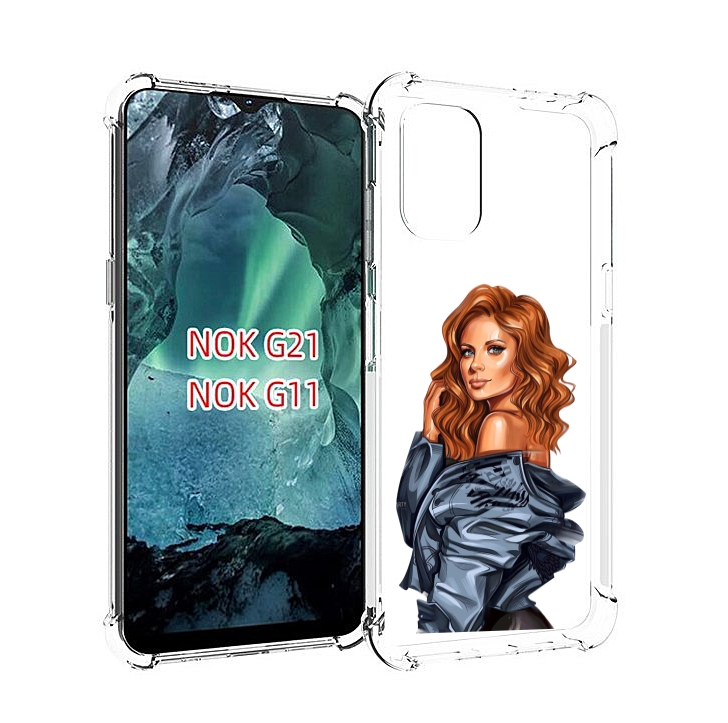 

Чехол Mypads Рыжая-Девушка Женский Для Nokia G11/G21, Прозрачный, Tocco