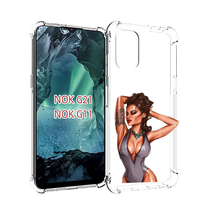 

Чехол Mypads Роскошная-Девушка Женский Для Nokia G11/G21, Прозрачный, Tocco