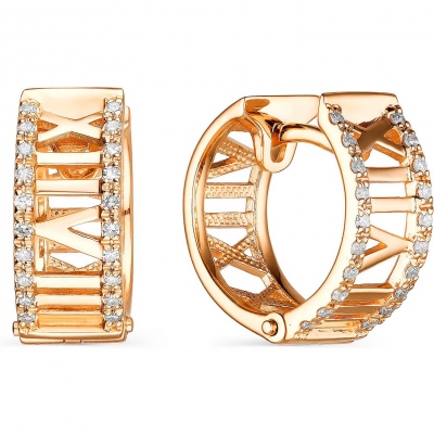 

Серьги с 40 бриллиантами из красного золота Алкор 23539-100, 23539-100