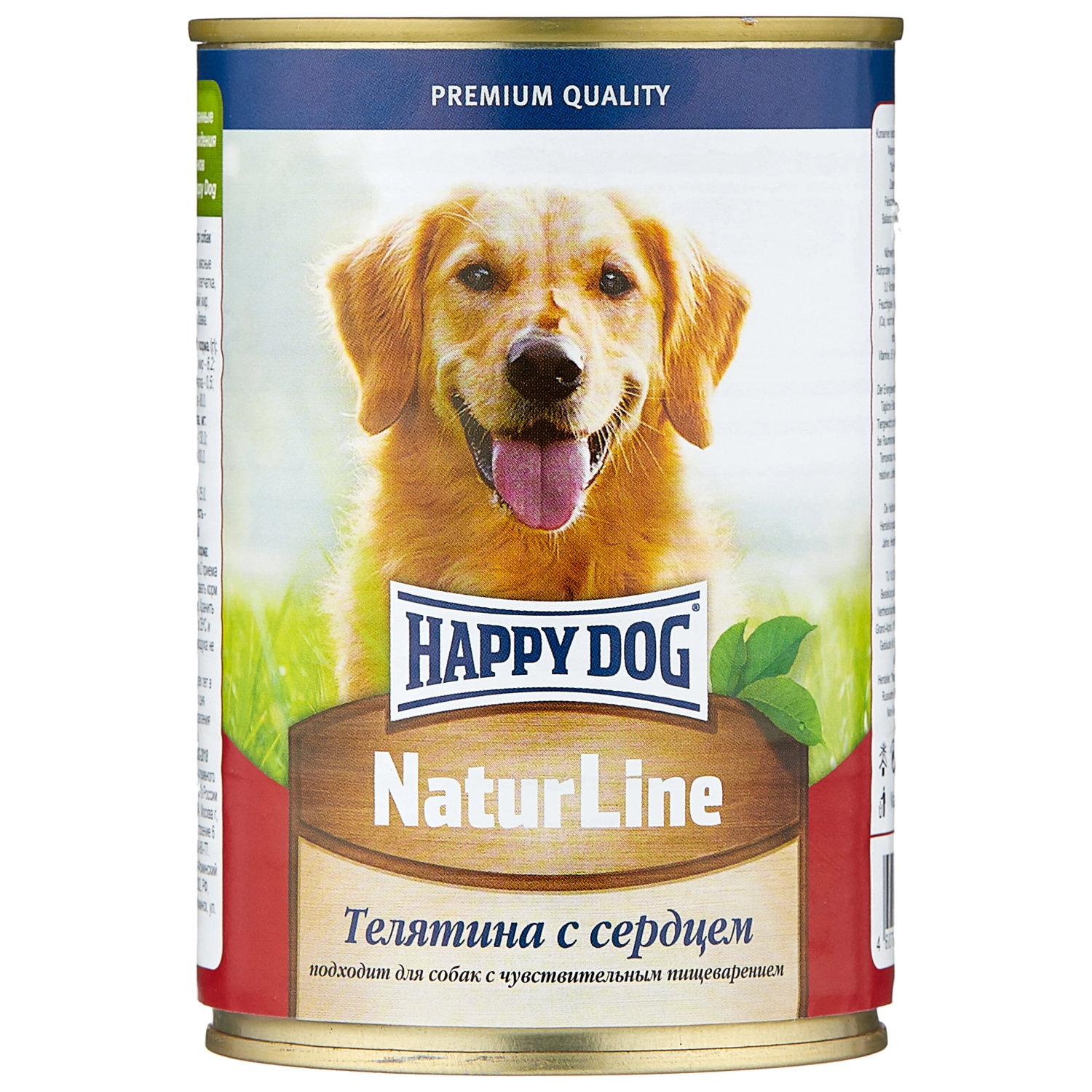 

Консервы для собак Happy Dog NaturLine, телятина, сердце, 400г, NaturLine