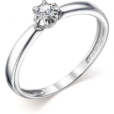 

Кольцо с 1 бриллиантом из белого золота р. 17,5 Алкор 13821-200, 13821-200