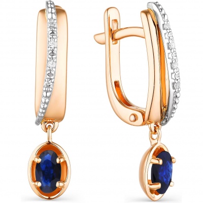 

Серьги с сапфирами и бриллиантами из красного золота Алкор 23589-102, 23589-102