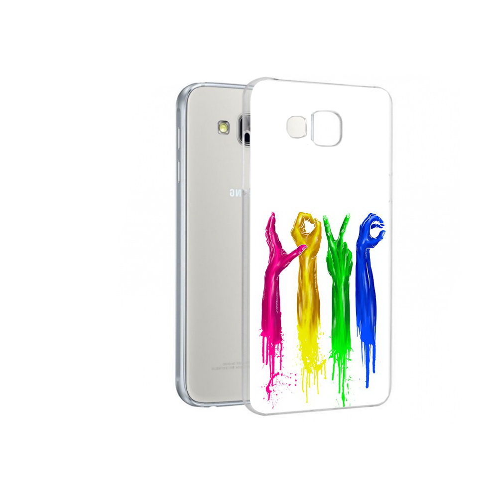

Чехол MyPads Tocco для Samsung Galaxy A7 яркие руки love, Прозрачный, Tocco