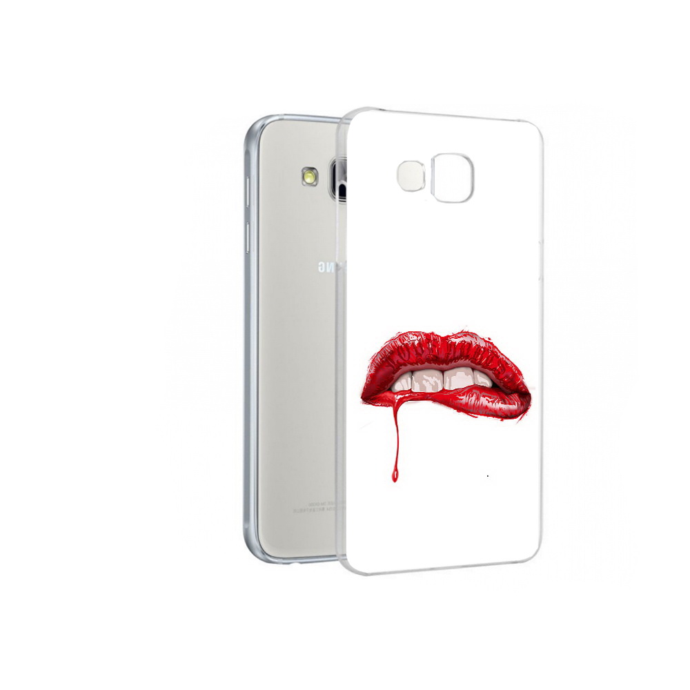

Чехол MyPads Tocco для Samsung Galaxy A7 яркие красные губы, Прозрачный, Tocco