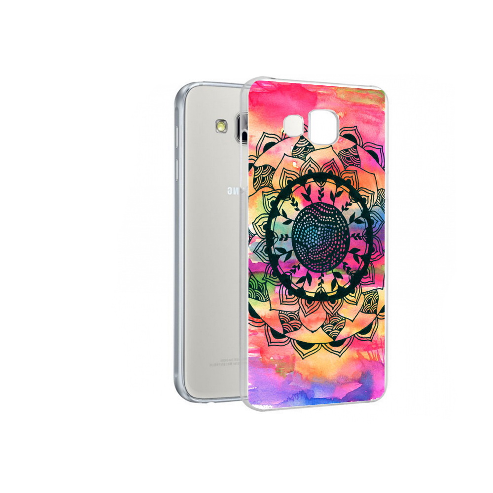 

Чехол MyPads Tocco для Samsung Galaxy A7 яркая абстракция круглый цветок, Прозрачный, Tocco