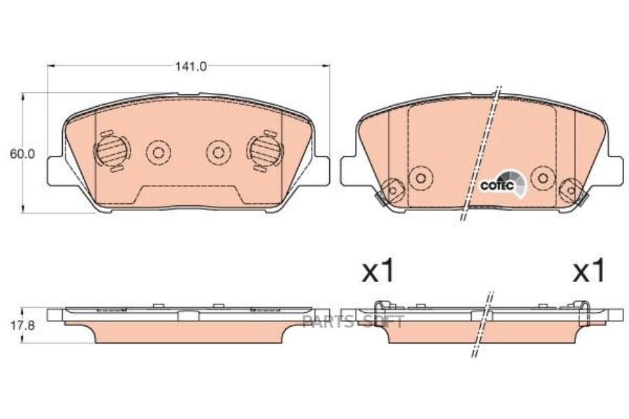 Колодки тормозные передние HYUNDAI VELOSTER 11- i30 11- i30 CW 12- i30 13- KIA CEED 12-