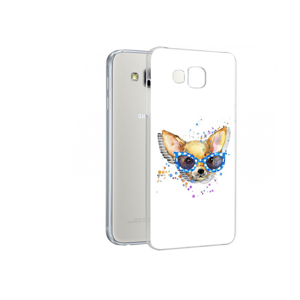 

Чехол MyPads Tocco для Samsung Galaxy A7 чихуа-хуа в очках, Прозрачный, Tocco