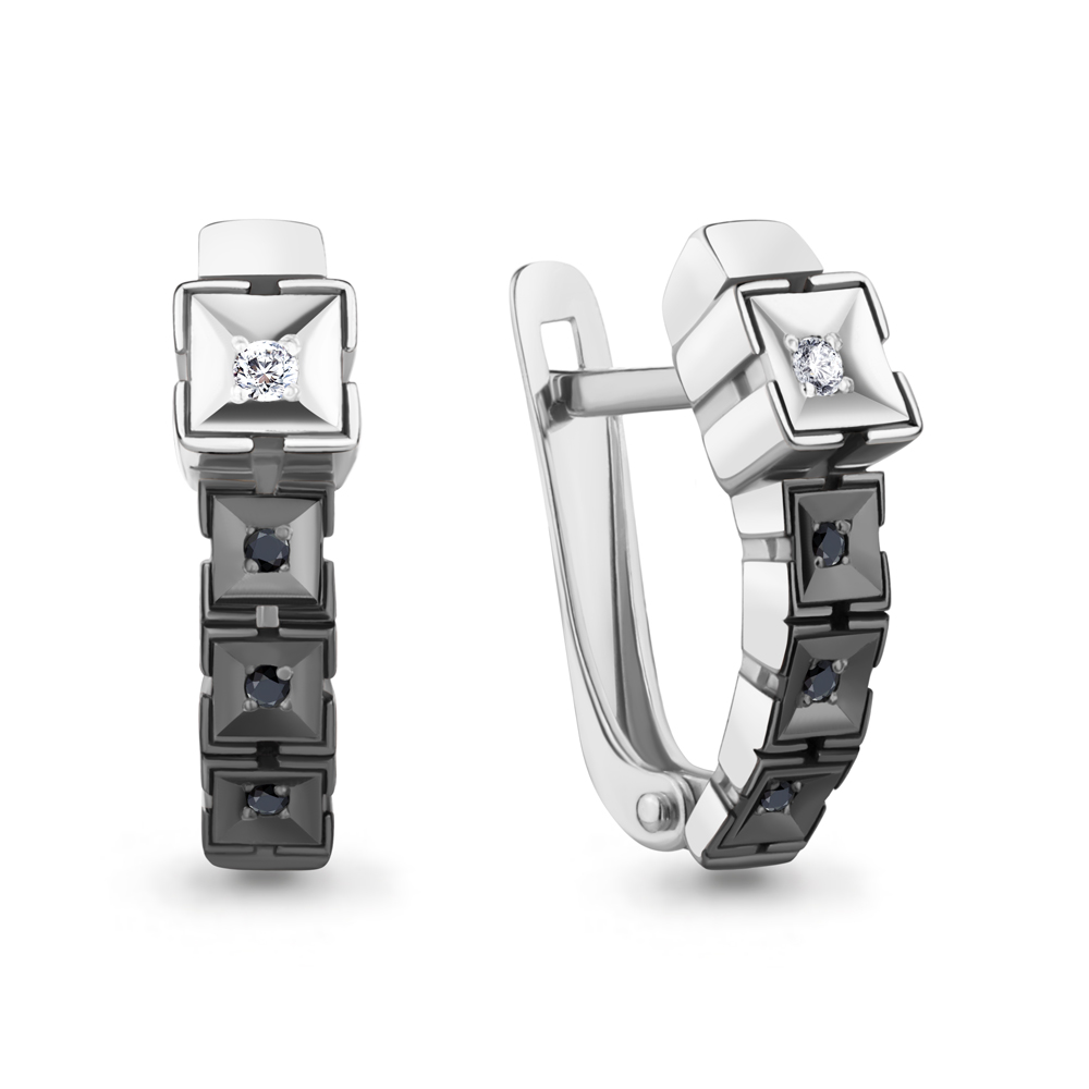 

Серьги из серебра с бриллиантом Aquamarine Aquamarine 040278Ч_925_р, 040278Ч_925_р