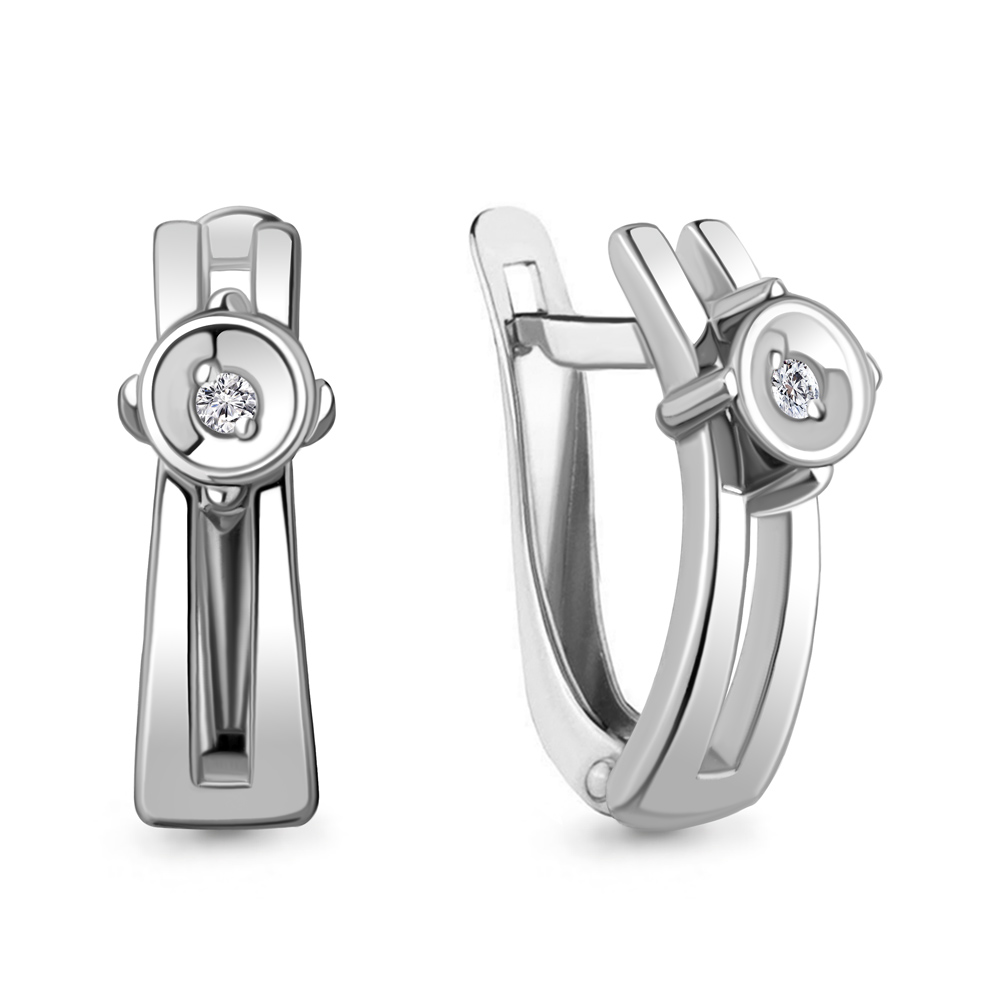 

Серьги из серебра с бриллиантом Aquamarine Aquamarine 040277_925_р, 040277_925_р