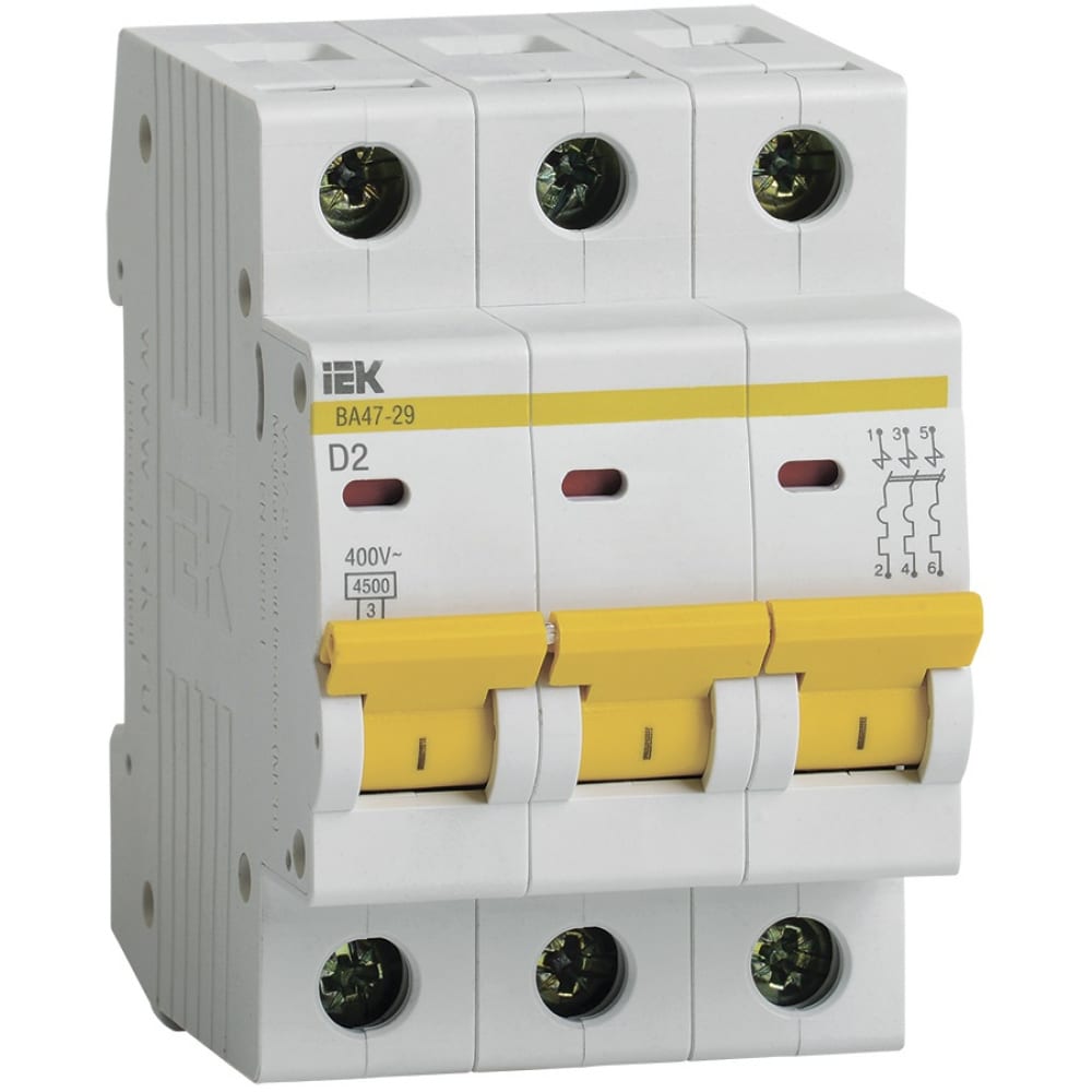 

IEK Авт. выкл.ВА47-29 3Р 2А 4,5кА х-ка D MVA20-3-002-D