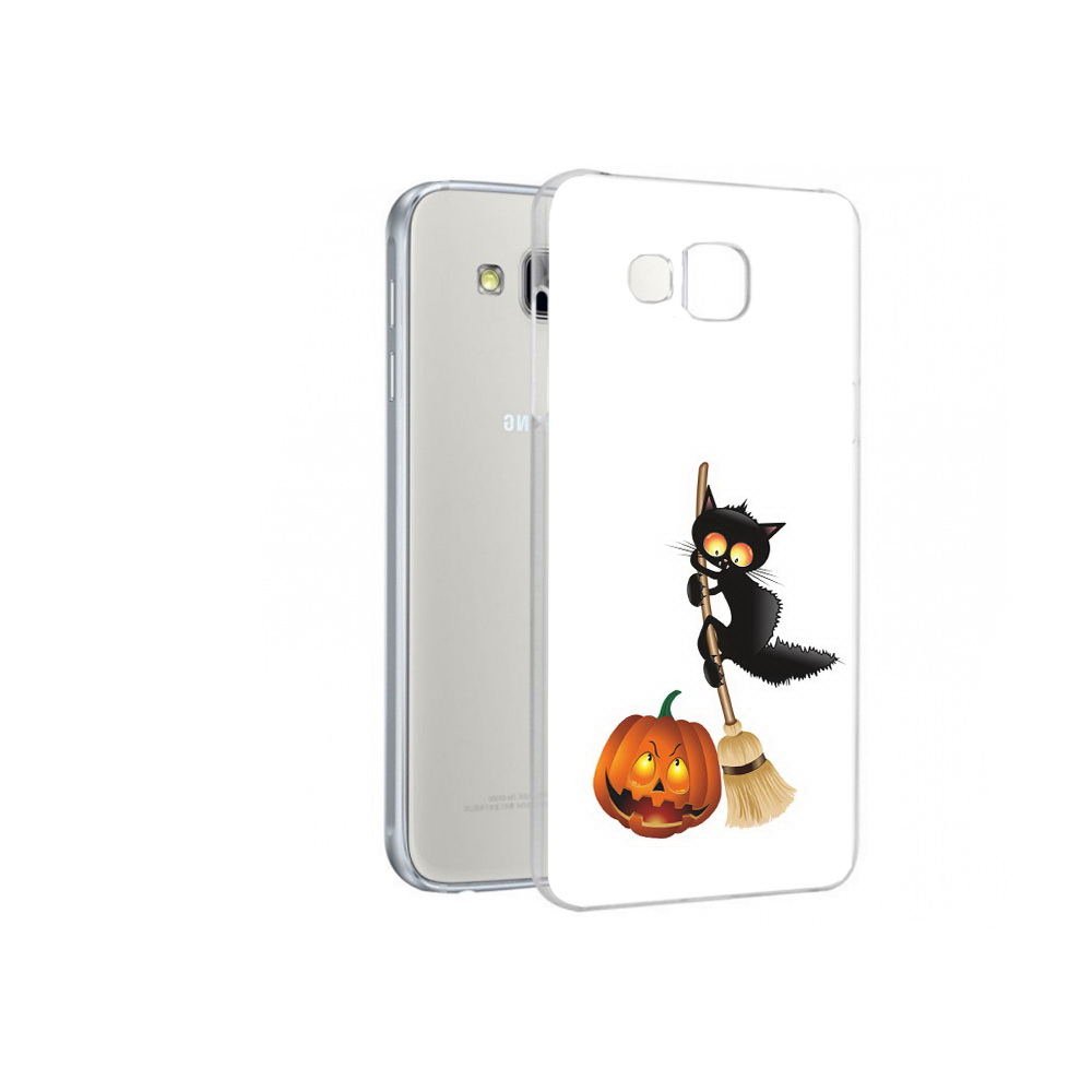 

Чехол MyPads Tocco для Samsung Galaxy A7 хэлуинский котик, Прозрачный, Tocco