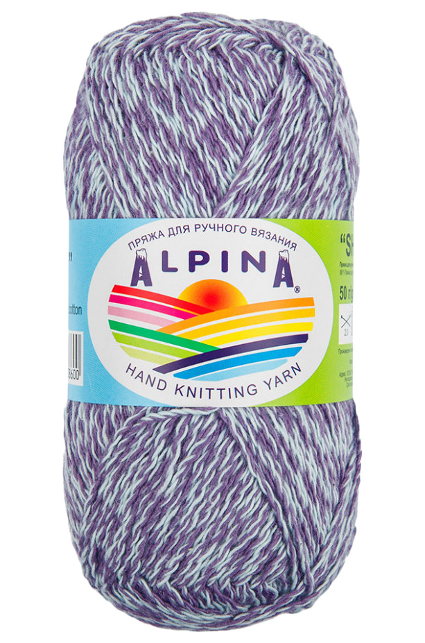 

Пряжа Alpina SHEBBY №01 голубой-синий 100% хлопок 10 х 50 гр, 150 м +/- 7 м