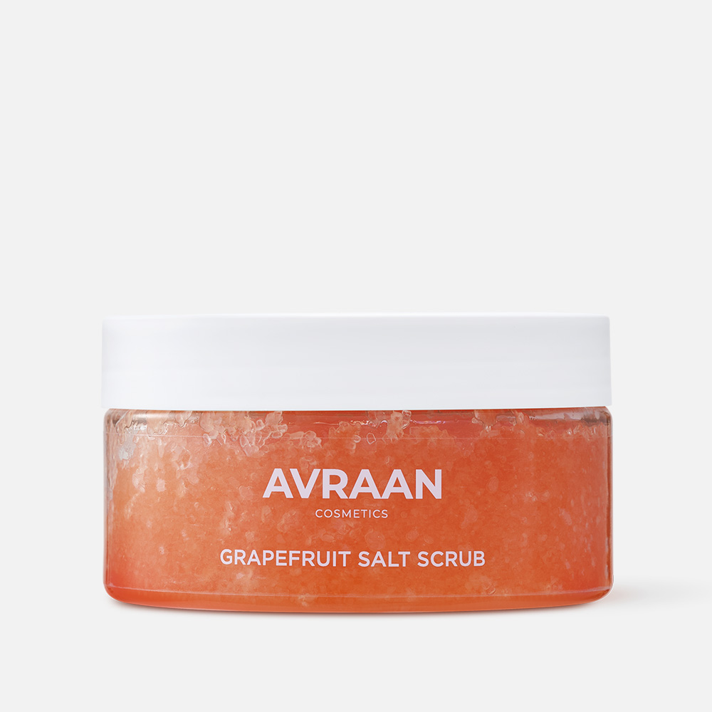 фото Скраб для тела avraan grapefruit, солевой, с комплексом натуральных масел, 250 г