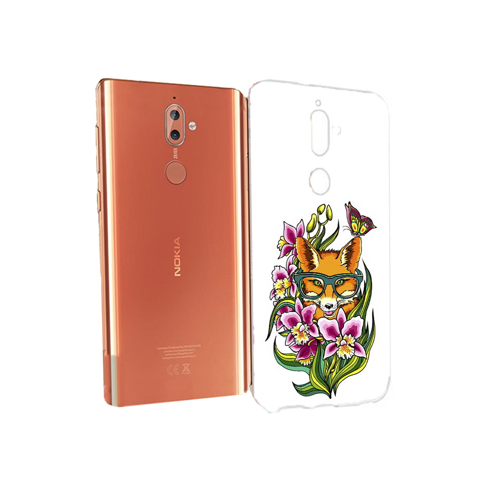

Чехол MyPads Tocco для Nokia 9 Лиса в цветах (PT126479.94.108), Прозрачный, Tocco