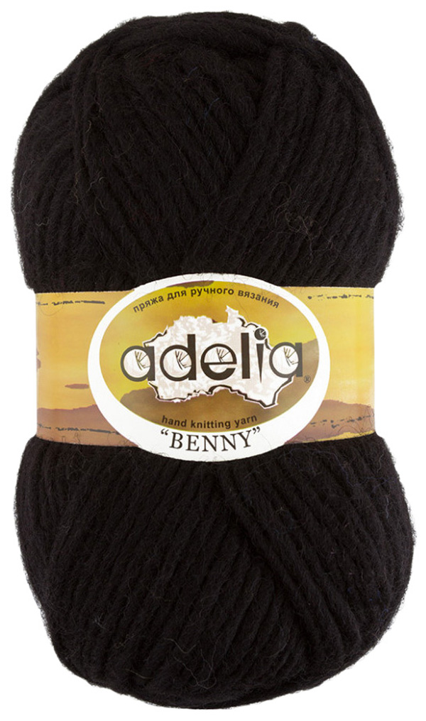 

Пряжа ADELIA BENNY №707 черная 100% шерсть, 5 х 100 гр, 96 м +/- 5 м, Benny