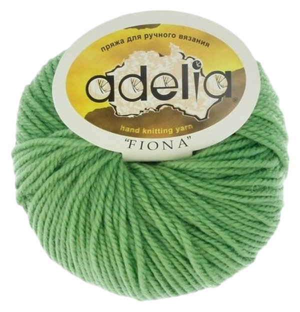 

Пряжа ADELIA FIONA №416 ярко-зеленая 50% шерсть, 50% акрил, 10 х 50 гр, 90 м +/- 3 м