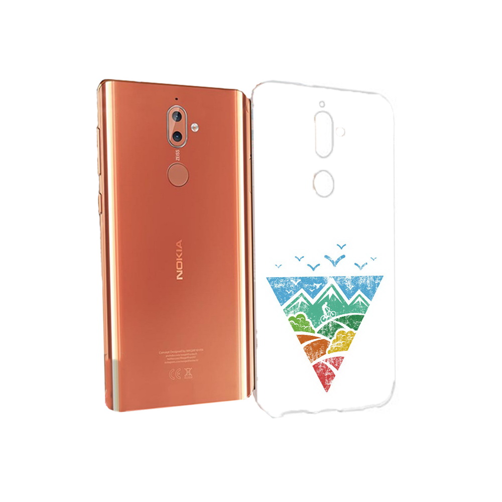 

Чехол MyPads Tocco для Nokia 9 Лес земля море чайки (PT126479.94.105), Прозрачный, Tocco