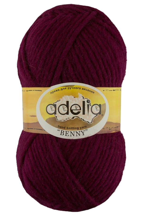 

Пряжа ADELIA BENNY №777 темно-сиреневая 100% шерсть, 5 х 100 гр, 96 м +/- 5 м, Benny