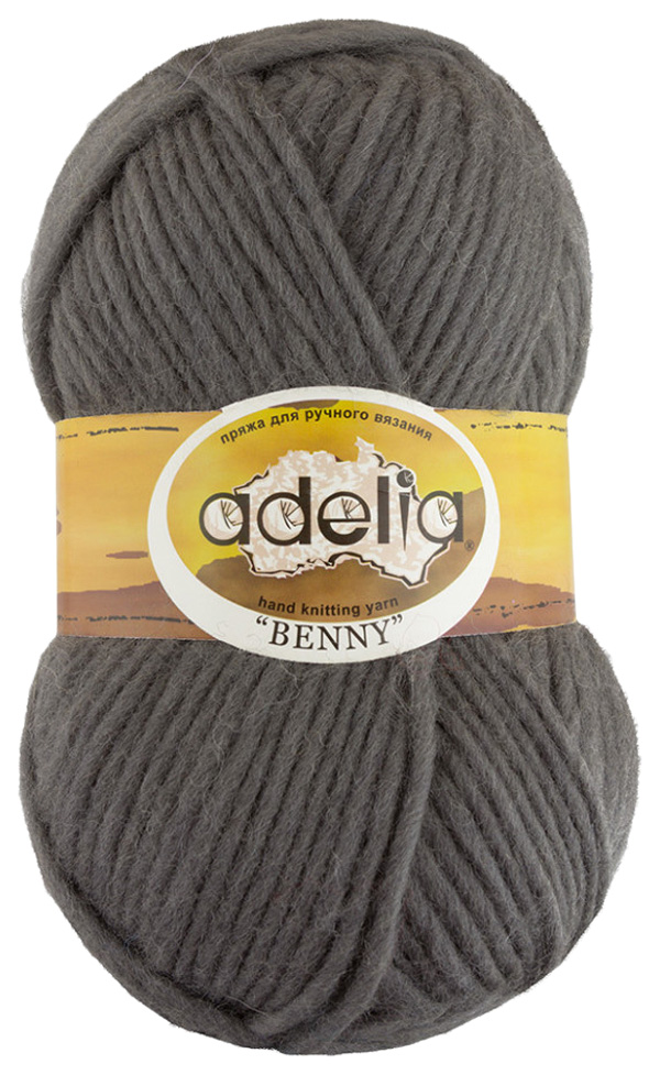 

Пряжа ADELIA BENNY №727 серая (меланж) 100% шерсть, 5 х 100 гр, 96 м +/- 5 м, Benny
