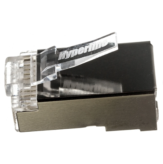 Переходник Hyperline PLUG-8P8C-U-C5-SH-100 - RJ-458P8C под витую пару, 5e 50*50 мкрд