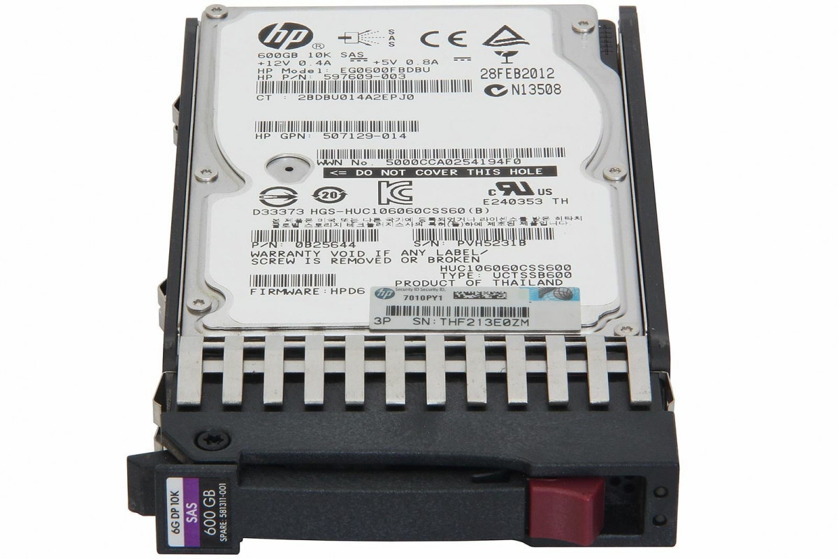 

Жесткий диск HP 581286-B21 600Gb SAS 2,5" HDD, 581286-B21