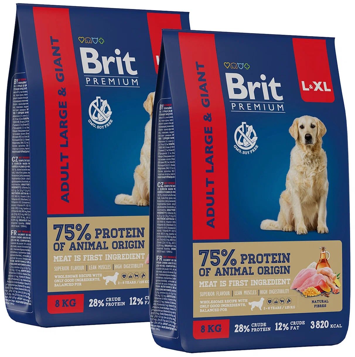 

Сухой корм для собак BRIT PREMIUM DOG ADULT LARGE & GIANT с курицей 2шт по 8кг