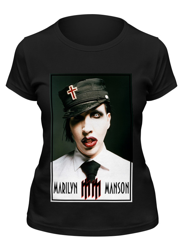 

Футболка женская Printio Marilyn manson черная S, Черный, Marilyn manson