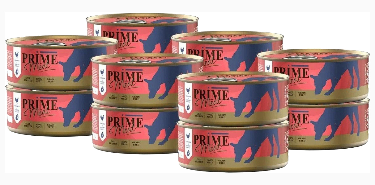 

PRIME MEAT PRIME MEAT DOG GRAIN FREE беззерновые для взрослых собак с курицей и креветкой