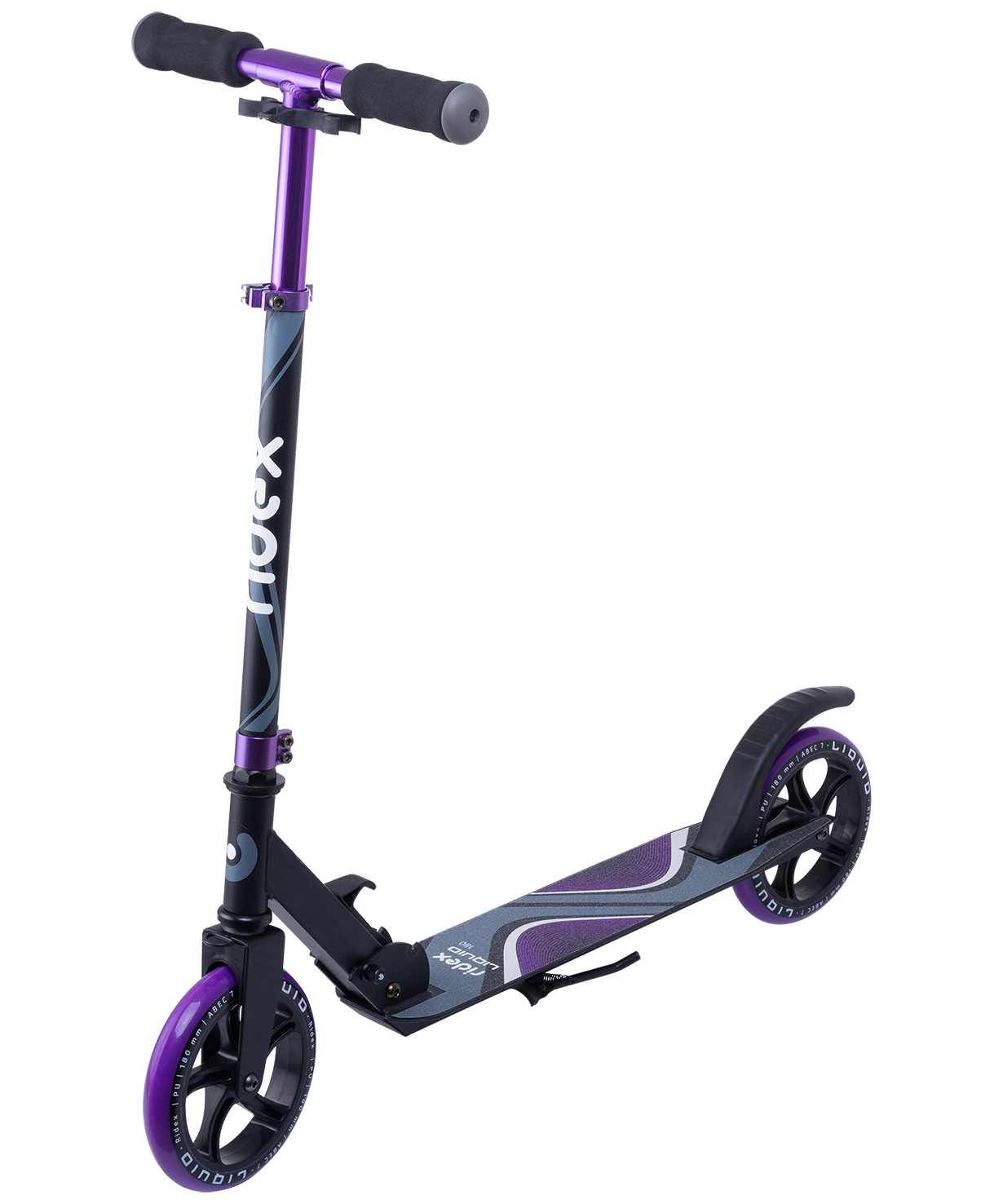 Ridex Самокат 2-колесный Liquid 180 мм, черный, фиолетовый