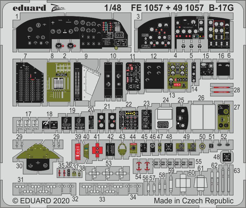 

Фототравление Eduard FE1057 B-17G 1/48